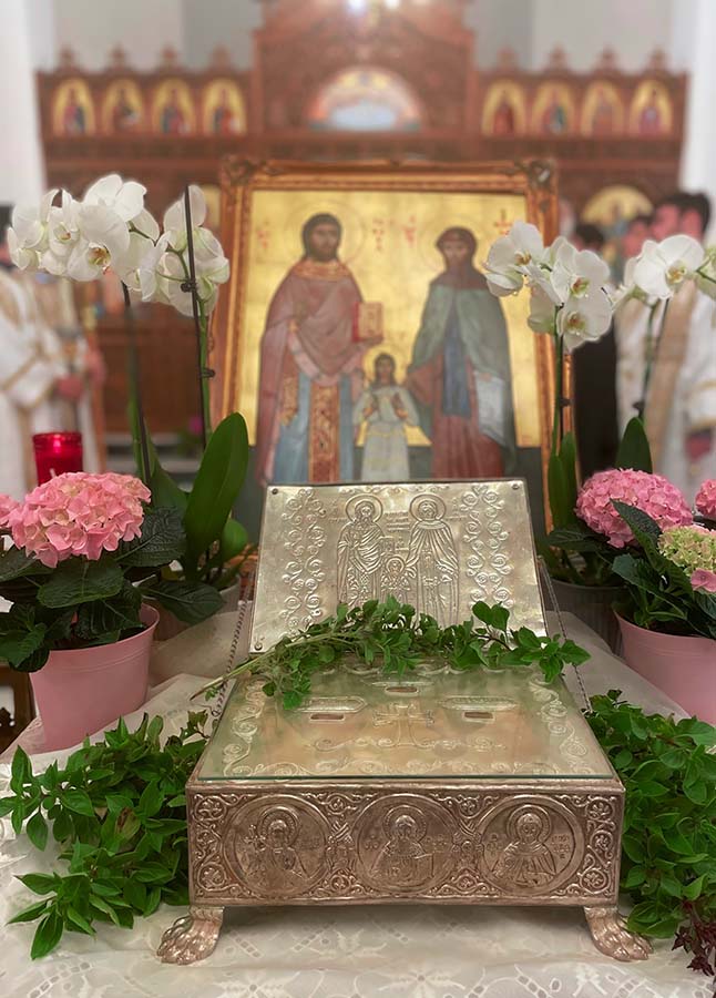 Reception of the Holy Relics of Saints Raphael, Nicholas and Irene