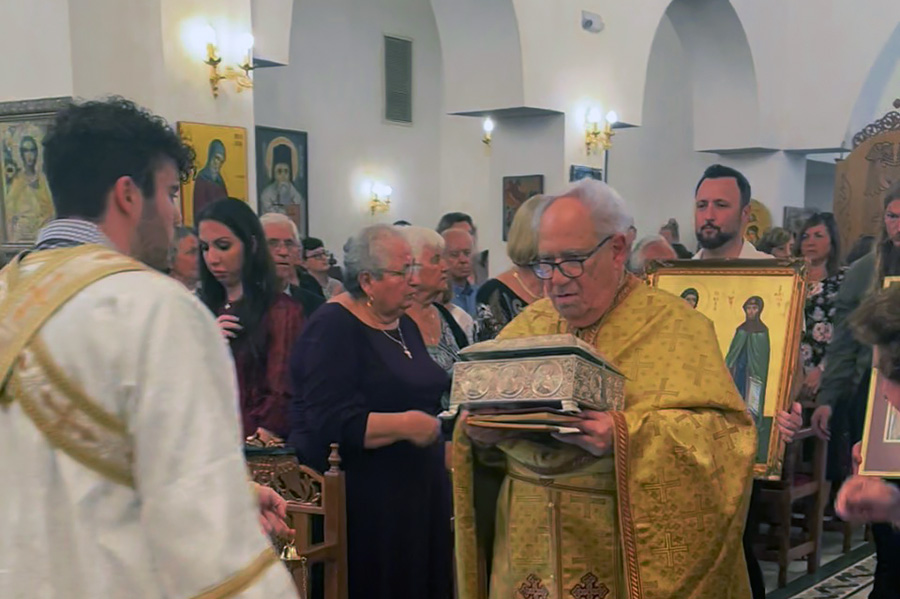 Reception of the Holy Relics of Saints Raphael, Nicholas and Irene